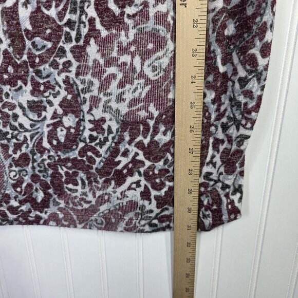 Chicos Zenergy Tunic Top Womens Large 2 Red Paisley Cowl Neck Stretch Boho Artsy - Picture 8 of 9